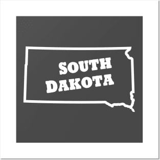 South Dakota Outline Text Posters and Art